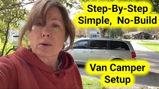 STEP BY STEP SIMPLE VAN CAMPING SET UP | No Build | Grand Caravan