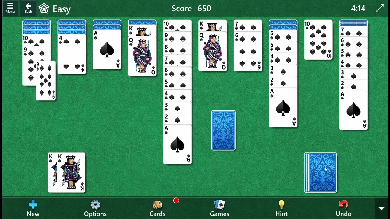 Microsoft Spider Solitaire | Easy | No Undo |