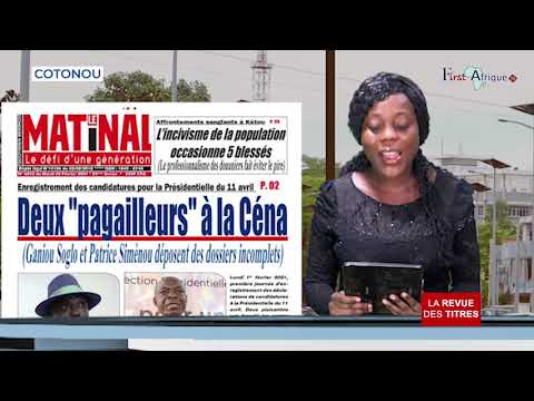 First Afrique Tv vous présente LA REVUE DES TITRES de ce Mardi 02 Février 2020