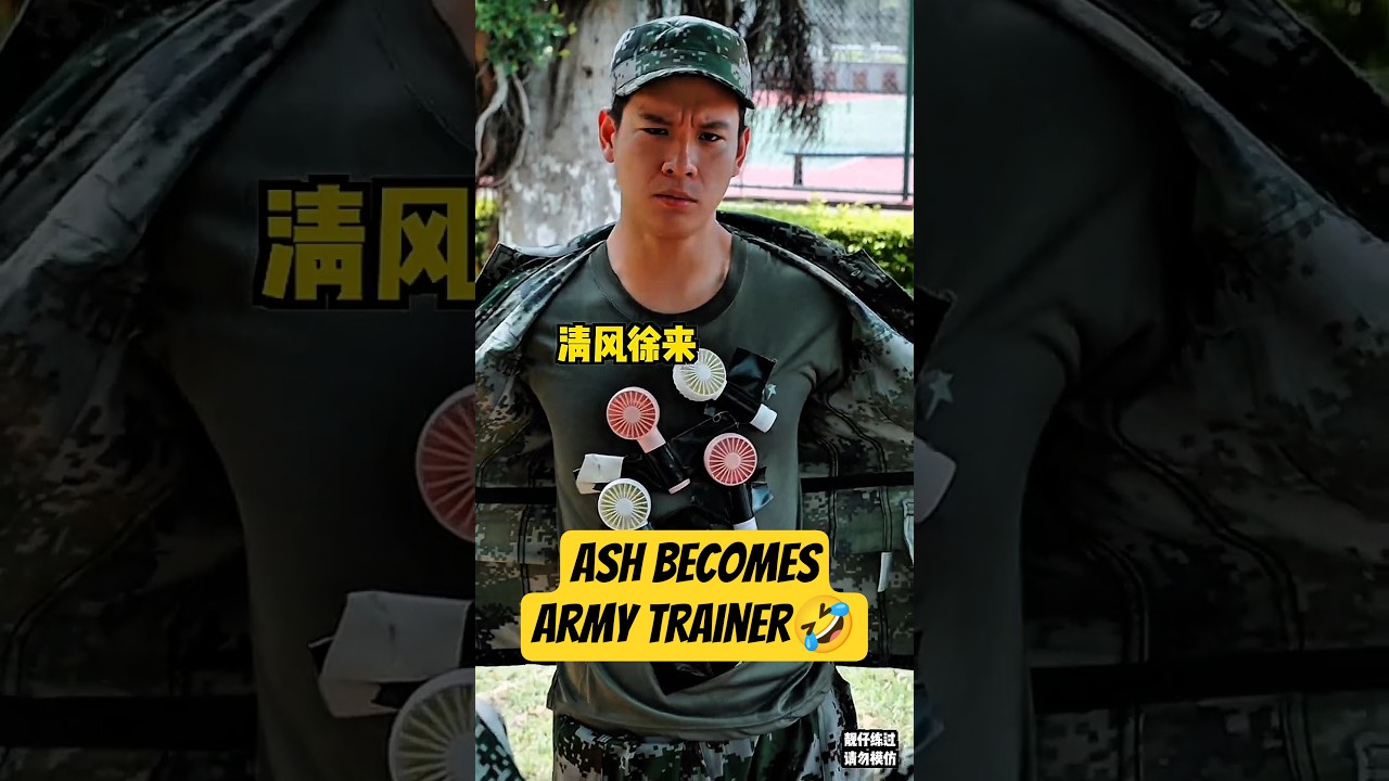 Ash Becomes Army Trainer! 👮🏻🤣~ mini wood toy | woodworking art skills / hand crafts #shorts