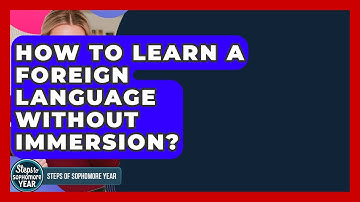 How To Learn A Foreign Language Without Immersion? - Steps to Sophomore Year