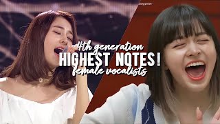 [PART 1] K-POP 4TH GENERATION FEMALE VOCALISTS HIGH NOTES - HIGHEST MIXED NOTES 「 NMIXX, ÆSPA,… 」