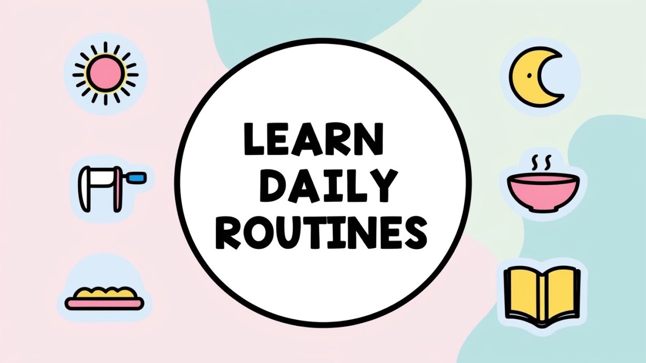 Learn Daily Routines | 10 Easy English Words for Kids - YouTube