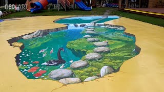 3D Art 연못 바닥트릭아트