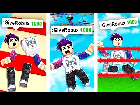 Giving Away 1000 Robux Every Time I Die In Roblox Youtube - kashudis tip jar 1000rtix roblox