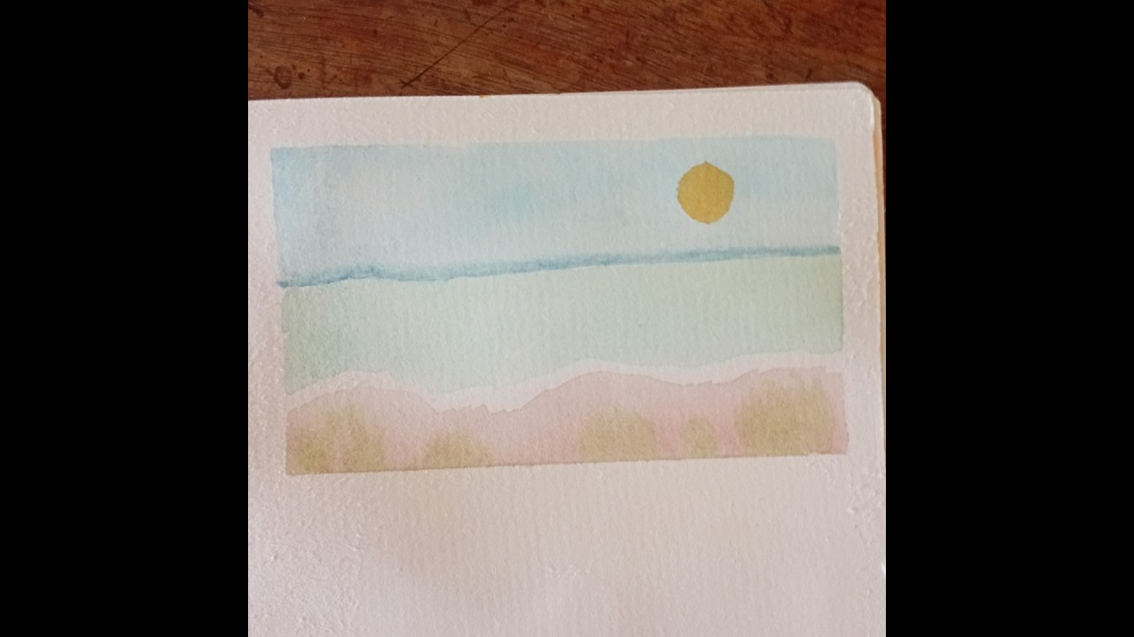 WATERCOLOUR BEACH SCENE IN MINUTES  ... ASMR ...