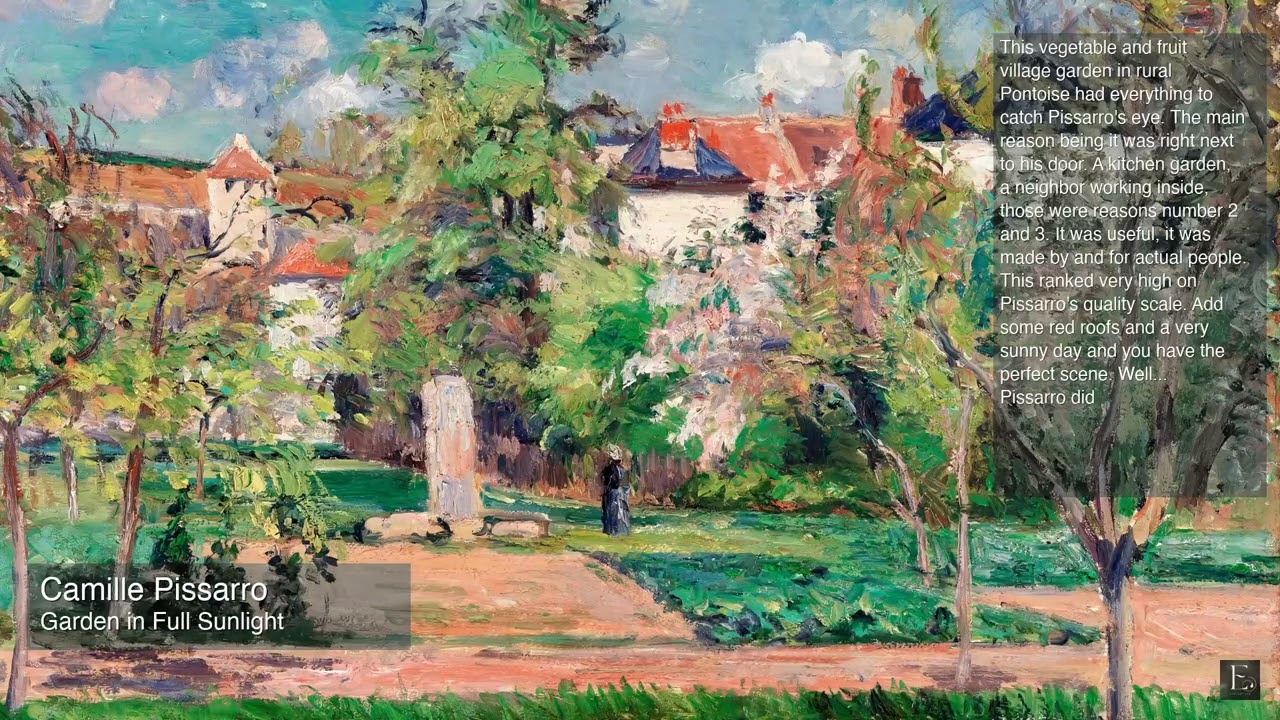 Camille Pissarro - Garden in Full Sunlight - 2 Hour Screensaver