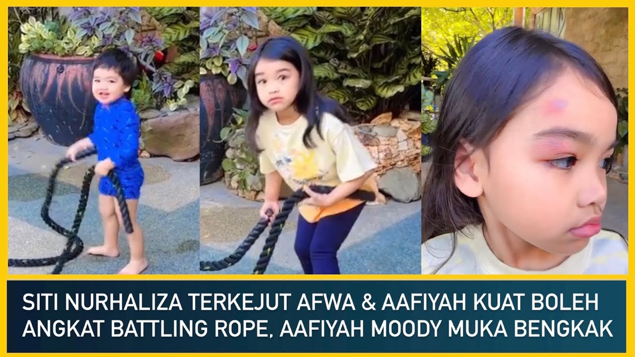Siti Nurhaliza Terkejut Afwa & Aafiyah Kuat Main Battling Rope, Aafiyah ...