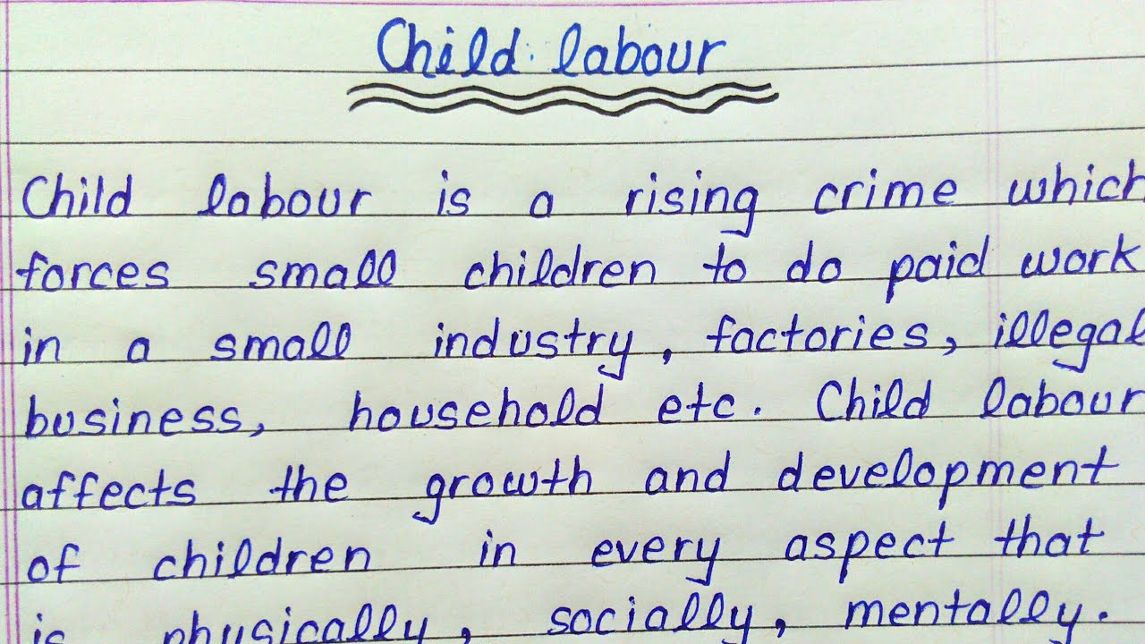 article writing on child labour for class 8