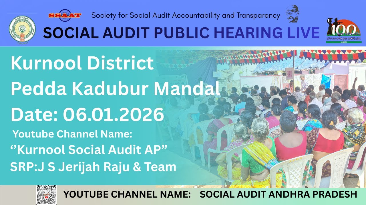 Kurnooldistrict  District Peda Kadubur Mandal Social Audit Public Hearing #3 