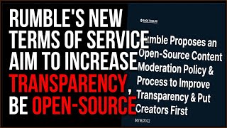 New Rumble User Terms Are DESIGNED For Transparency, This Is How To Break Up With Big Tech Oligarchs