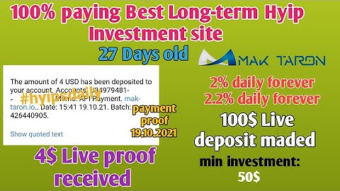 Mak-taron.io 4$ live proof | 27 day old Best longterm #hyipsite. Earn 2% Daily Forever #hyipsdaily