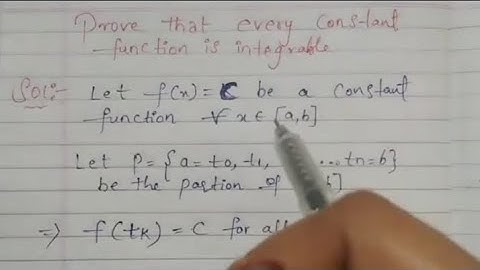 Prove that every constant function is integrable 3 sem maths important question 