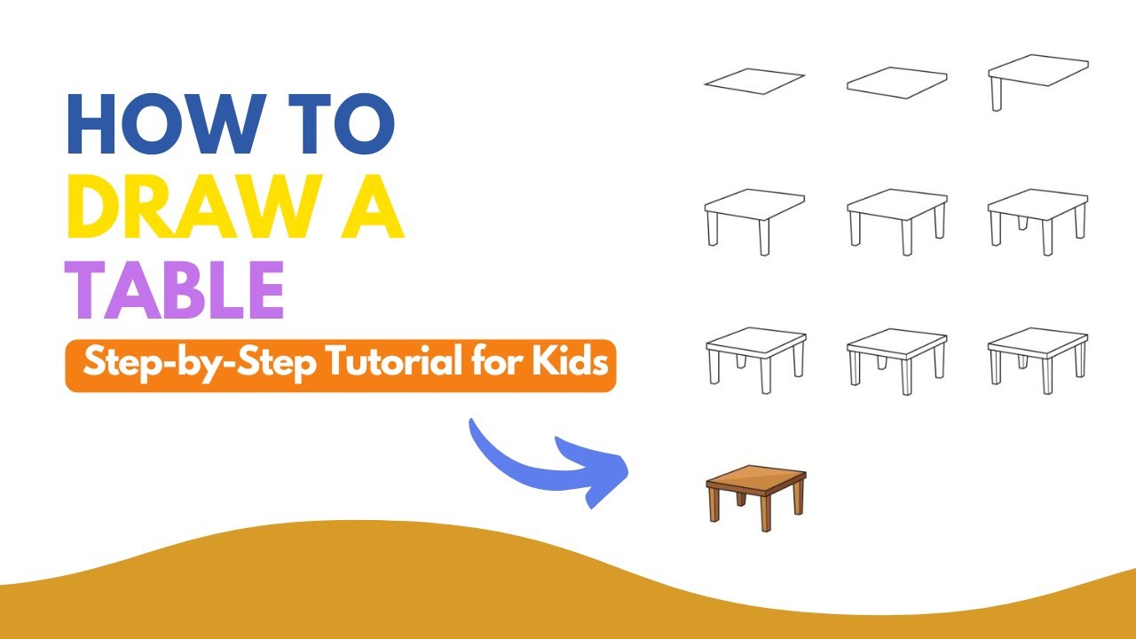 Easy Table Drawing Tutorial - Simple Step by Step Guide for Kids