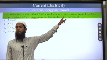 193. Two identical cells each of emf E and internal resistance r are connected in parallel with an e