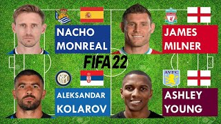 Top 4 LBs aged 36 - Monreal vs James Milner vs Aleksandar Kolarov vs Ashley Young (FIFA22 Compare)