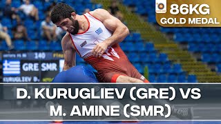 Золотая медаль • 86 кг • Даурен КУРУГЛИЕВ (Греция) - Майлз Назем АМИНЕ (Республика Сан-Марино)