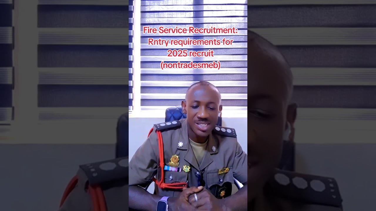 Fire Service Recruitment: Rntry requirements for 2025 recruit (nontradesmen)