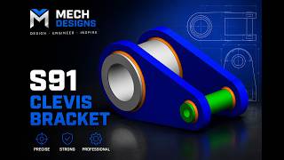 SOLIDWORKS S91 | Clevis Bracket 3D Modeling Tutorial | Mechanical Part Design Practice