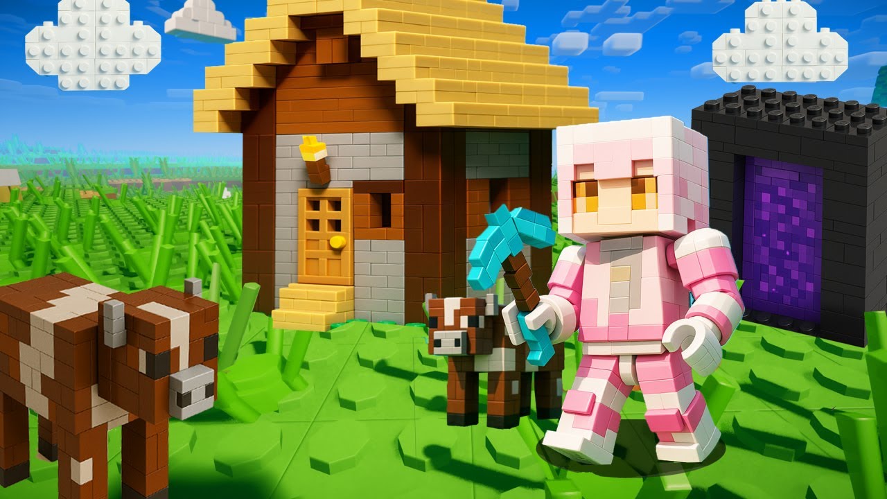 MOMON & ATUN MASUK KE DUNIA MINECRAFT TAPI SEMUANYA LEGO feat @BANGJBLOX