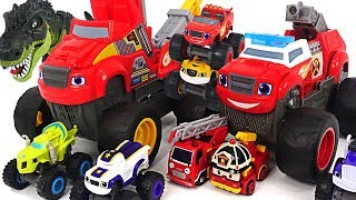 Blaze And The Monster Machines Transforming Fire Truck Defeat The Dinosaurs 