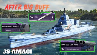 Download Lagu JS AMAGI - AFTER BIG BUFF 🔥- CRAZY FIRE POWER ☠️- modern warships  MP3