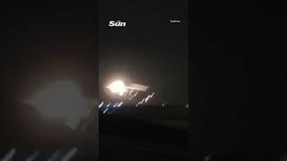 Terrifying moment fighter jet bursts into flames and crashes during take-off #crash