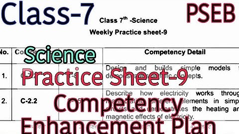Solved Science Practice Sheet-9/Class-7/Competency Enhancement plan/PSEB/@PSEBEDUCATE  #pseb
