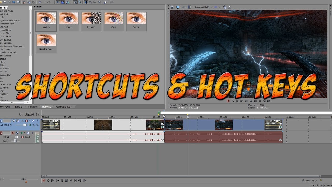 Sony Vegas Tutorial Shortcuts & Hot Keys Vegas4Gamers YouTube