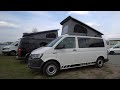 Die billigsten Bulli Wohnmobile: VW T6.1 Hochdach mit Dieselheizung, Dieselkochfeld und XL Betten.