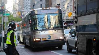 MTA Bus Company: 2007 MCI D4500CL Action on the QM5, QM10, QM12, & QM40 at 57th Street & 3rd Avenue