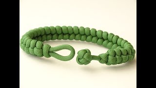 How to Make a "Stitched Switchback"1 Strand Diamond Knot and Loop Paracord Survival Bracelet-CBYS