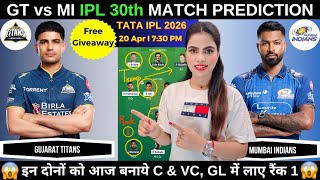 GT vs MI Today Match Prediction | Gujarat Titans vs Mumbai Indians | IPL 2026 Match 30 screenshot 3