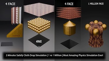 2 Minutes Satisfy Cloth Drop Simulation | 1 vs 1 Million | Most Amazing Physics Simulation Ever!