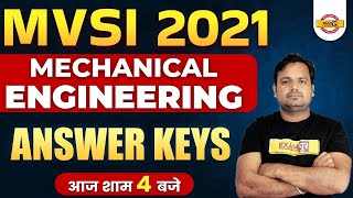 Mvsi 2021 Mechanical Engineering Answer Key  Mvsi Answer Key  Mvsi 2021 Paper Solution  Techpur