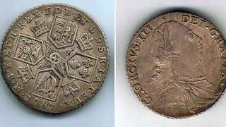 1787 George III sterling silver shilling coin WORTH