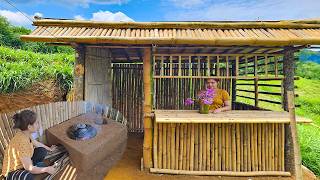 I Built a Bamboo Kitchen Alone in the Forest | Off-grid Living