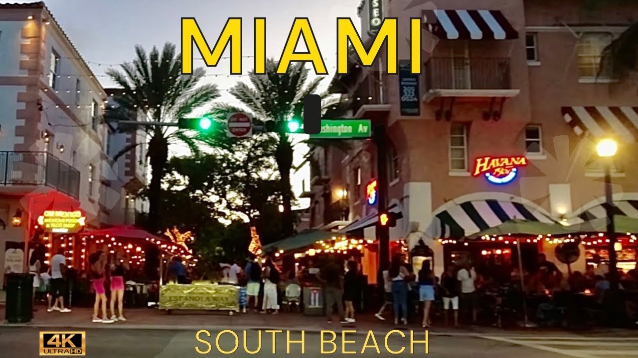 Driving South Beach Miami / Sunset Drive 4K