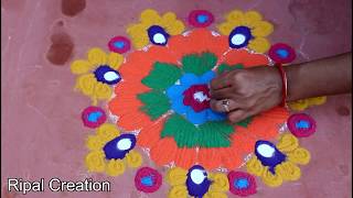 Easy quick Diwali rangoli design By Ripal Creation screenshot 1
