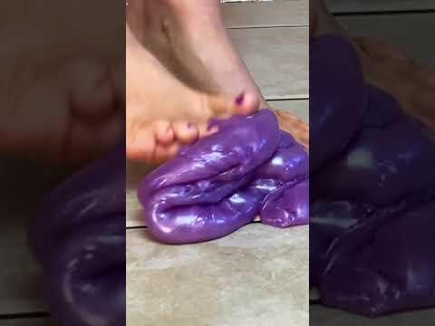 Squishing Slime | ASMR Friendly | Bella Feet #shorts
