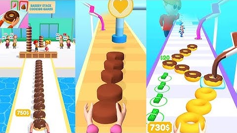 Make sweet desserts 🍩🍦🍰🧁 Bakery Stack Gameplay Walkthrough MAX Lvl.