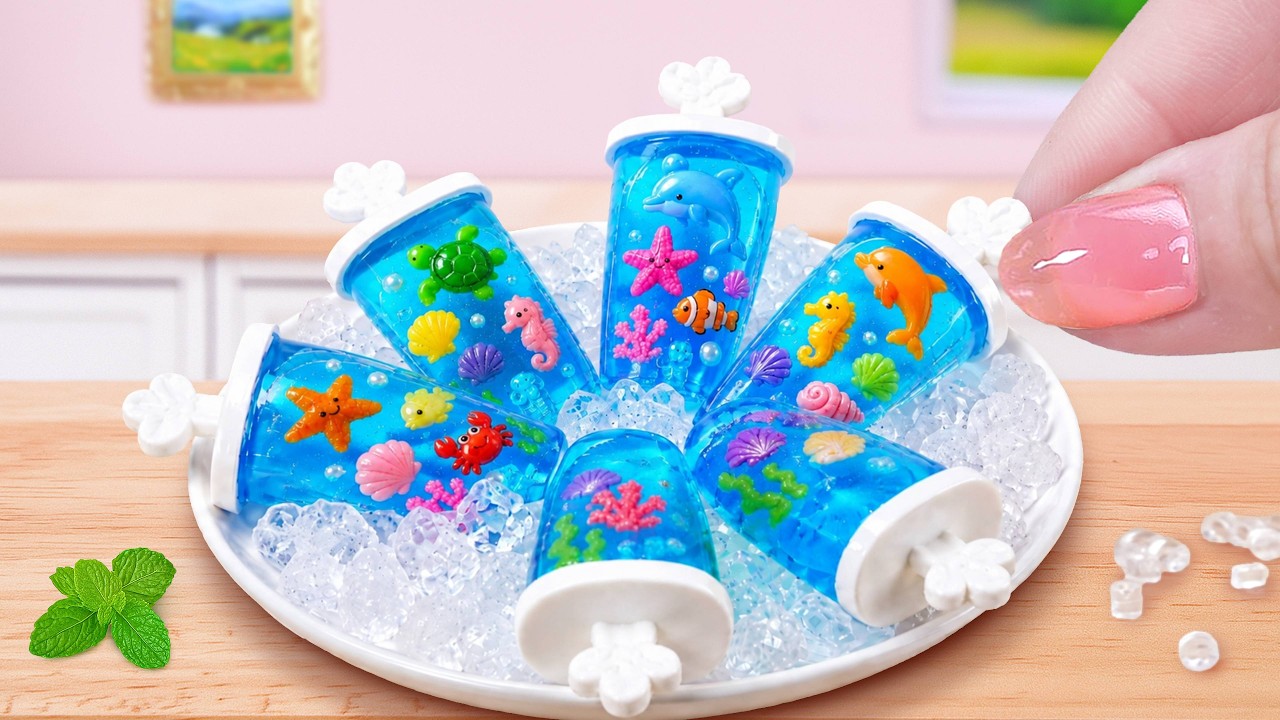 🌊Cute Sea Animal Jelly Popsicles🐬Fantastic Miniature Summer Ice Dessert | Mina Sweet Baking