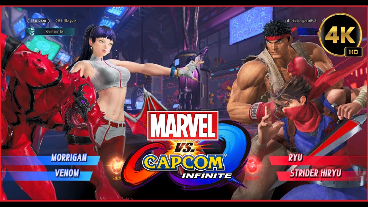 MARVEL VS CAPCOM INFINITE Online - Venom and Morrigan (ME) vs Ryu and ...