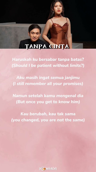 Yovie Widianto, Tiara Andini - Tanpa Cinta | lyrics & tl English #yoviewidianto #tiaraandini #shorts