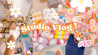 Organizing a HUGE restock \& taking new product photos ✿ | Studio Vlog 015 | Small business vlog