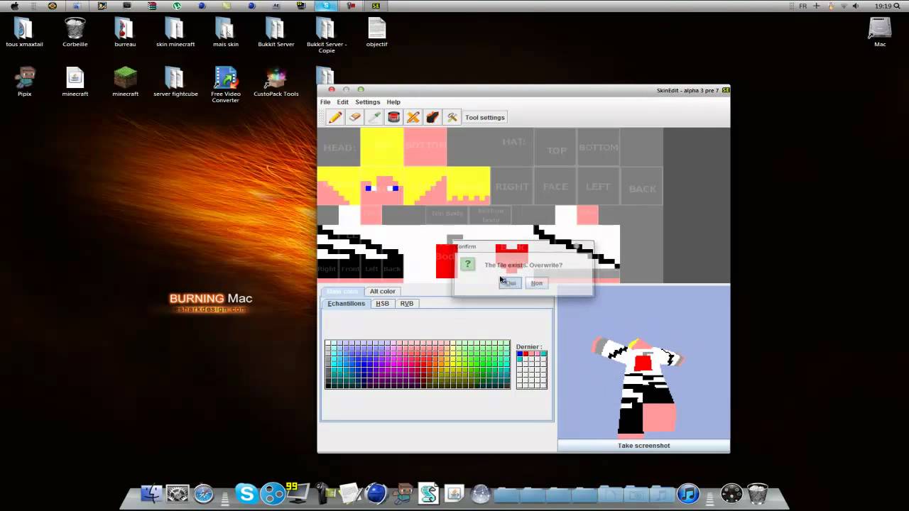 Tuto comment crée un skin minecraft avec skinedit - YouTube