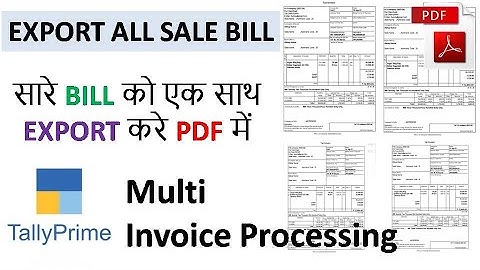 Export all sale invoices in PDF format in Tally Prime | multi Invoice Export from Tally Prime