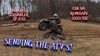 He lost the camera! Can Am Renegade 1000 xxc - Polaris Scrambler XP 850