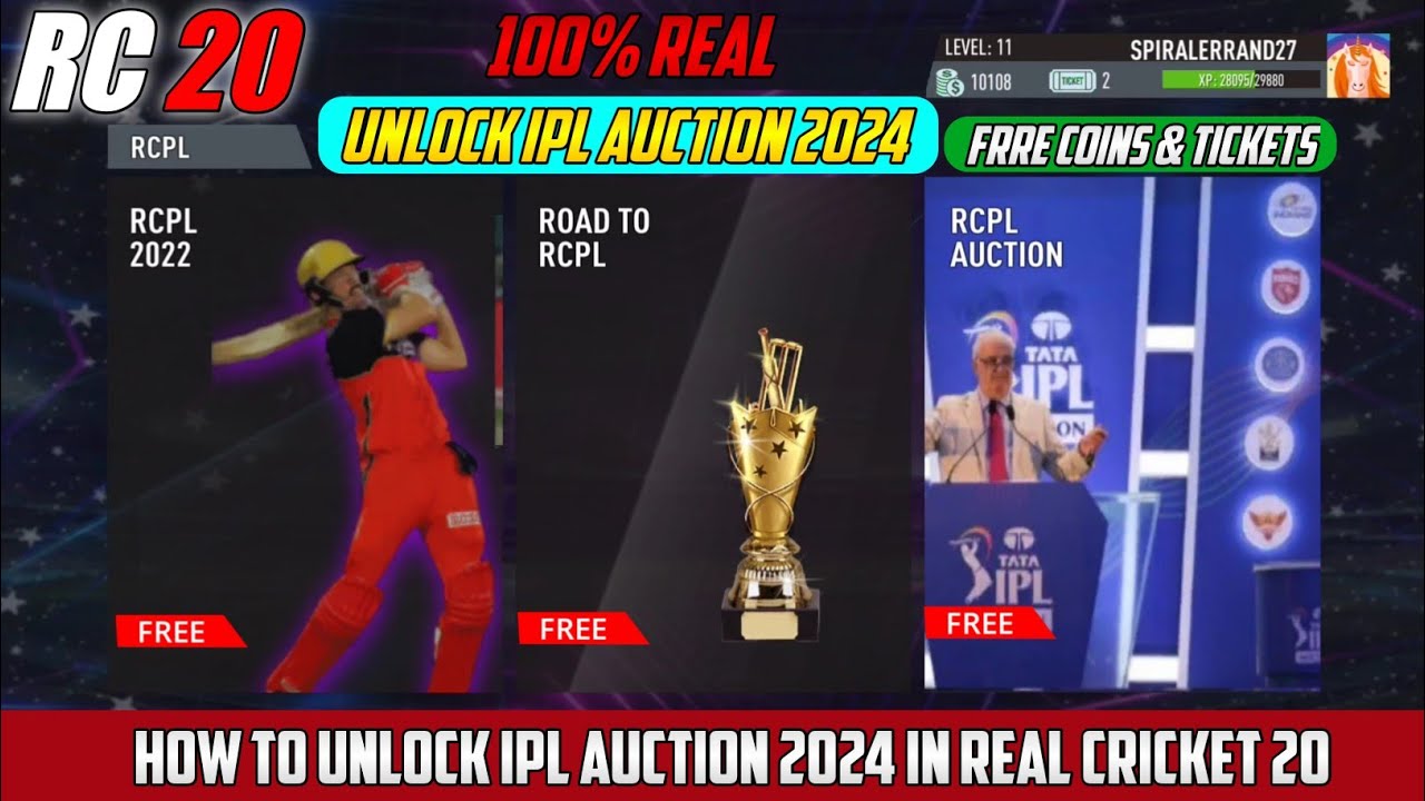How To Unlock Ipl Auction 2024 In Real Cricket 20 | RC20 RCPL Unlock ...