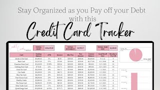 Credit Card Payment Tracker Spreadsheet for Working to Pay off Debt for Google Sheets and Excel